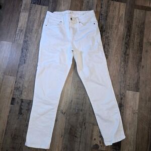 Kate Spade New York White Straight Leg Denim Jeans Size 27 /4 Gold Broome Street